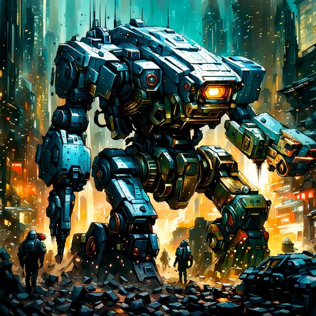 Detailed Mecha Bot Speed Paint