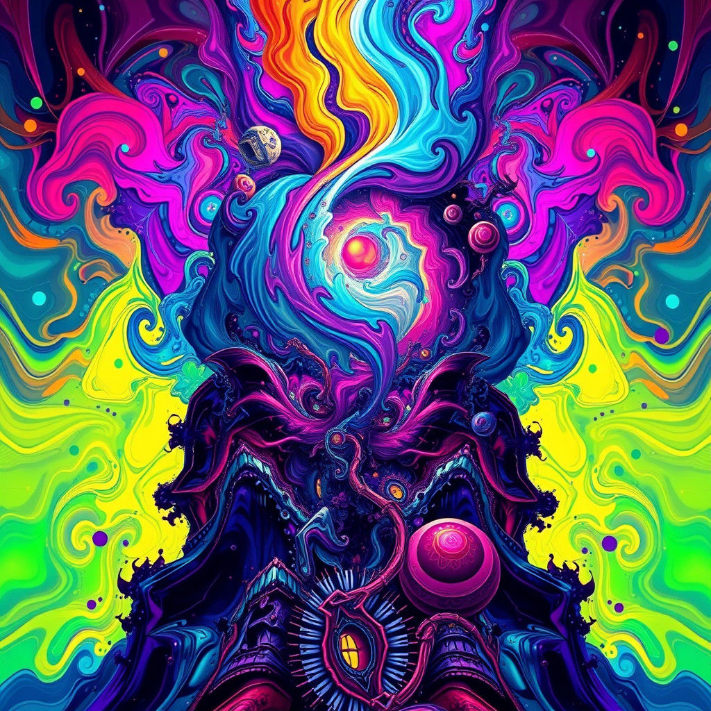 Abstract T-Shirt Design with Swirling Shapes in 8K