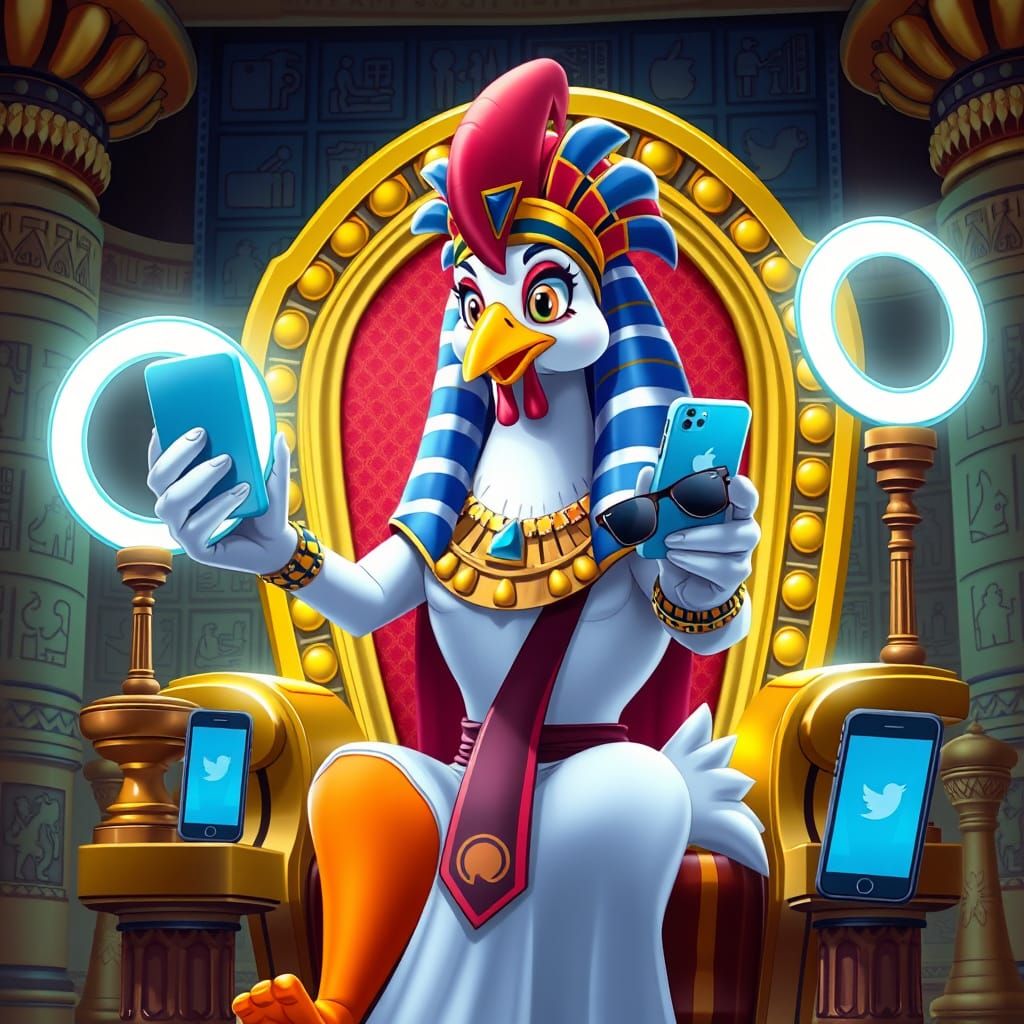 Cleopatra Chicken Takes a Selfie in Disney Style