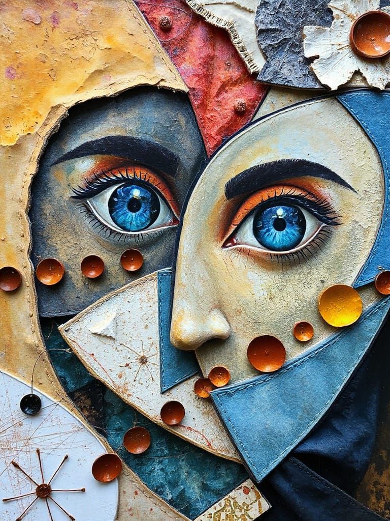 Abstract Surrealism in Patchwork Style: A Masterpiece