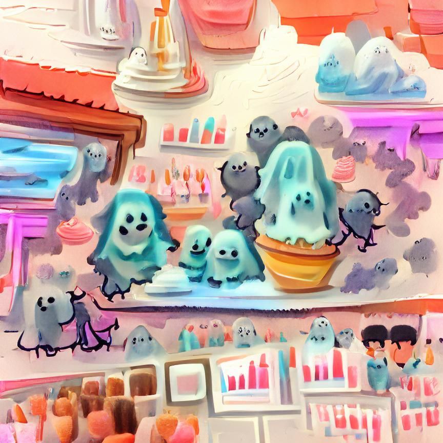 Pastel Ghosts Haunt an Ice Cream Shop