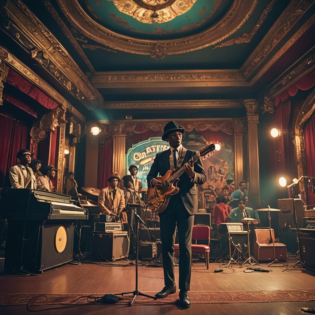 Motown Musician on Stage in Detroit Theater