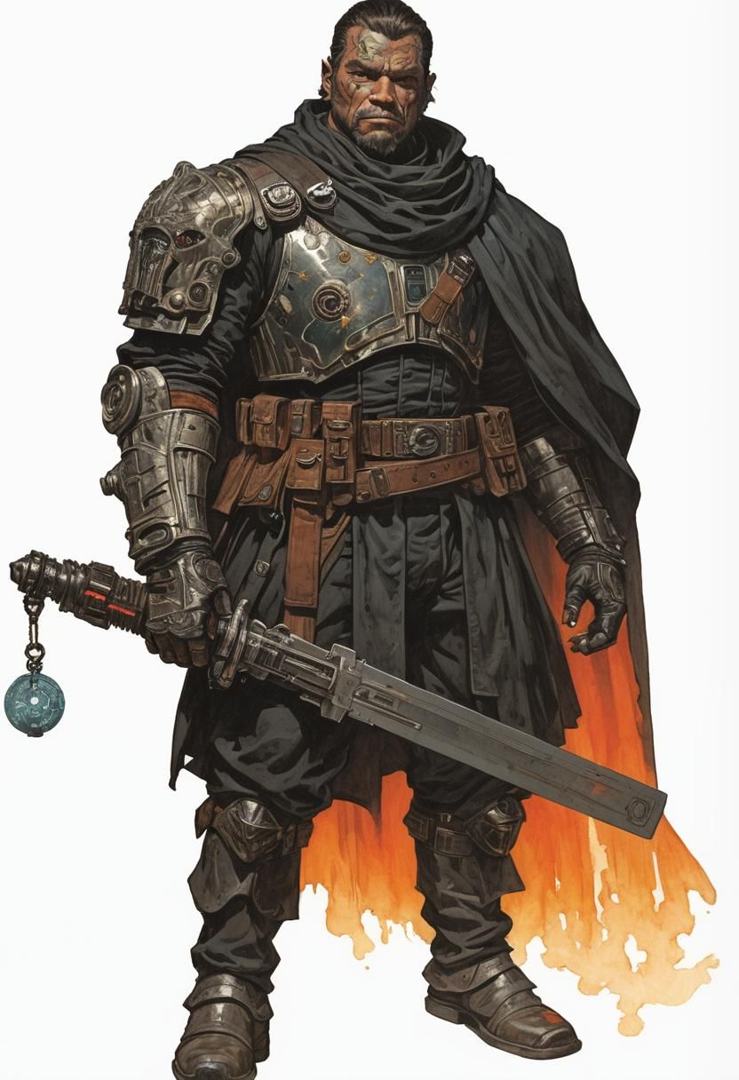 Star Wars Sci-Fi Warrior with Sword Illustration