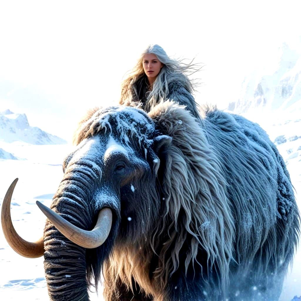 Mammoth Rider in Winter Storm