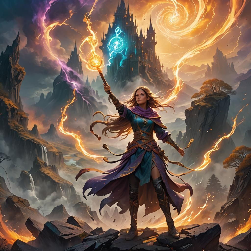 Girl with Magical Powers Saving Fantasy World