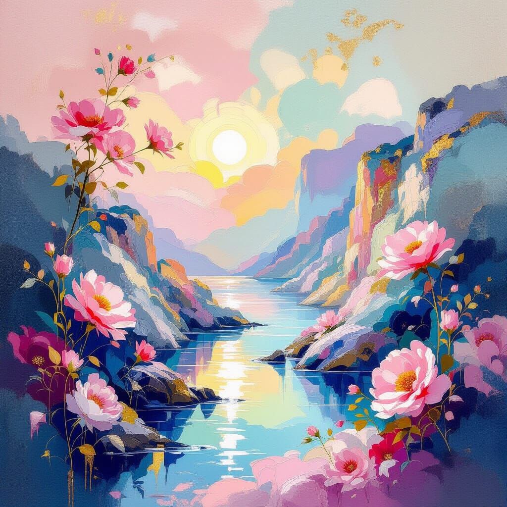 Canyon in Metamodern Style with Impressionist Softness