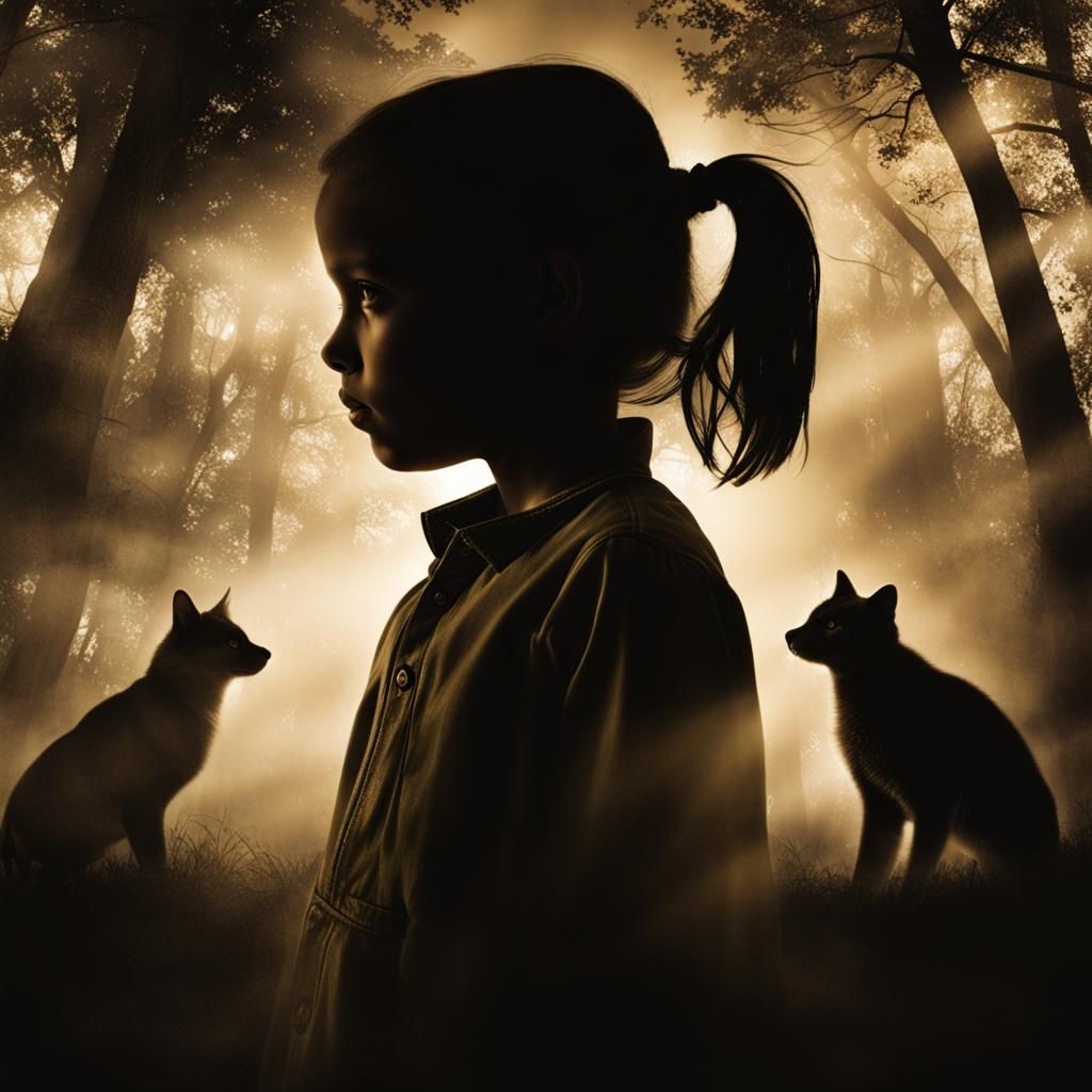 Dreamlike Double Exposure: Shadows and Courage