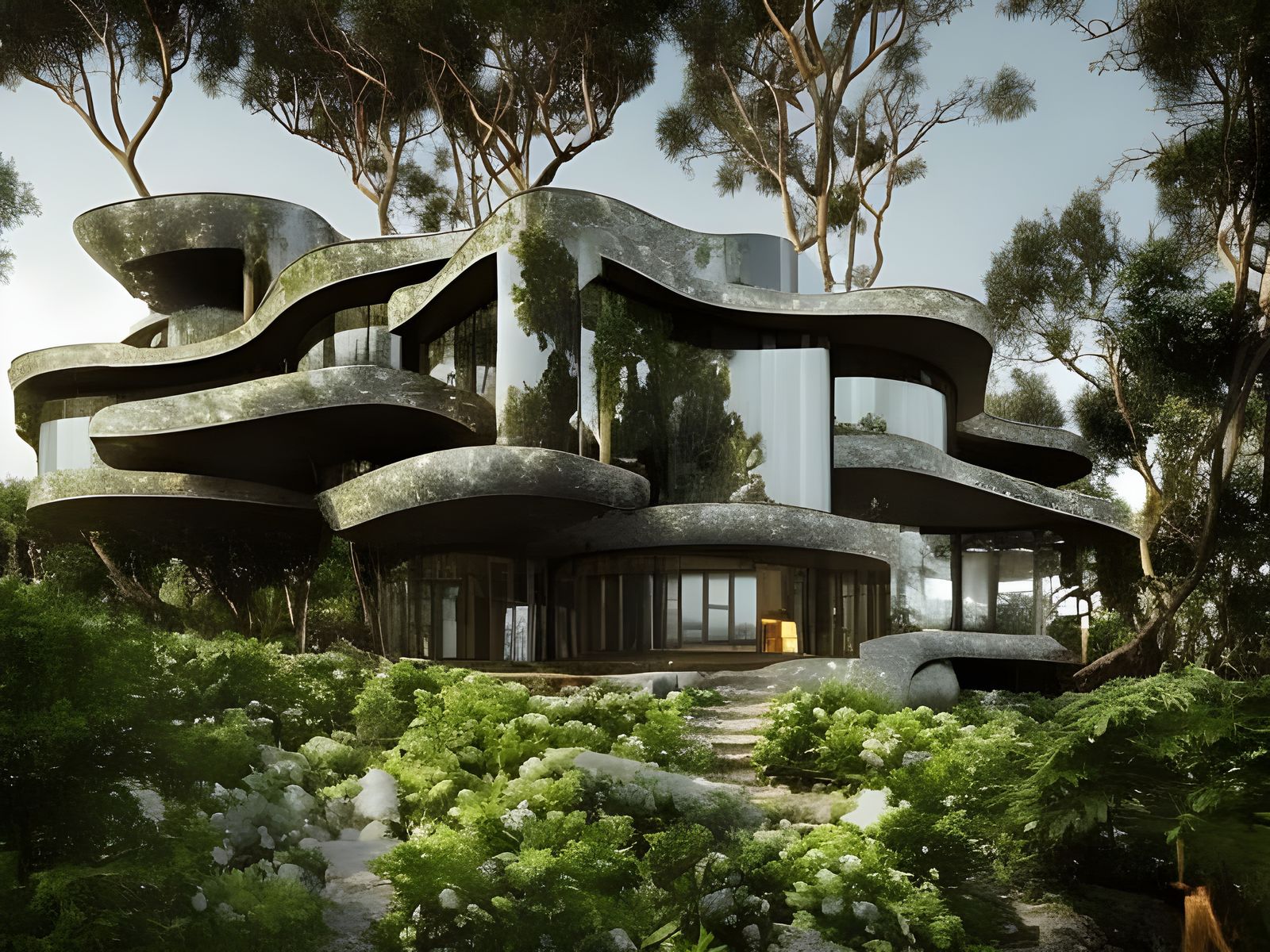 Futuristic Hilltop House with Optical Illusions