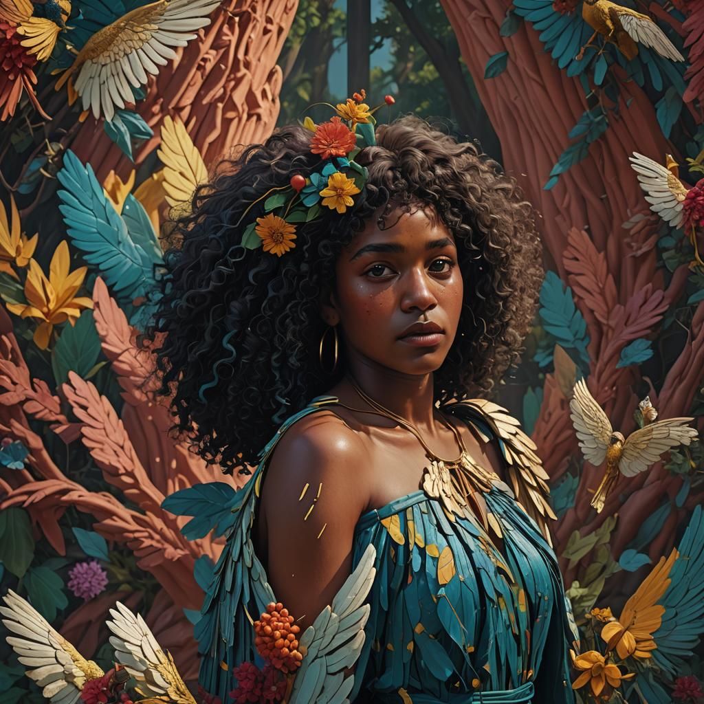 Angel in Hockney Style: A Sad Close-Up