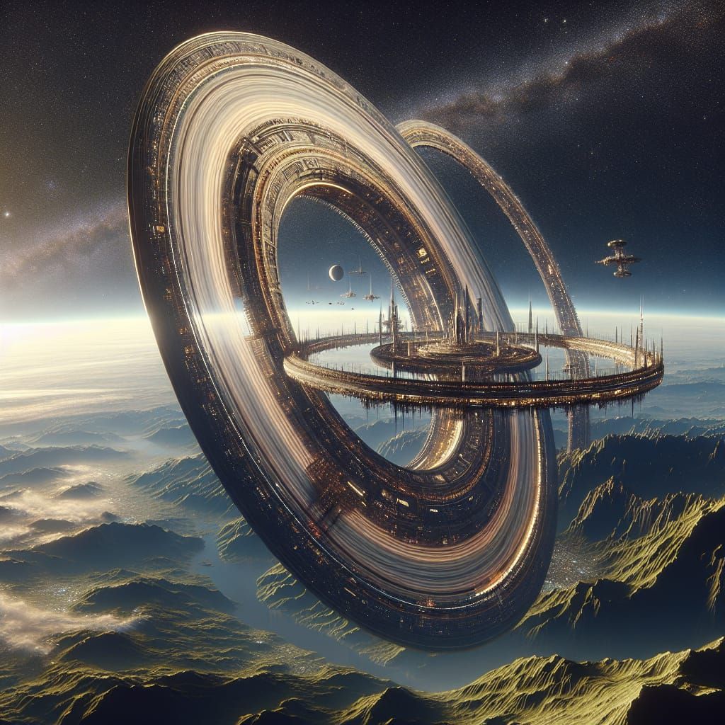 Hyperrealistic Ringworld in the Void of Space