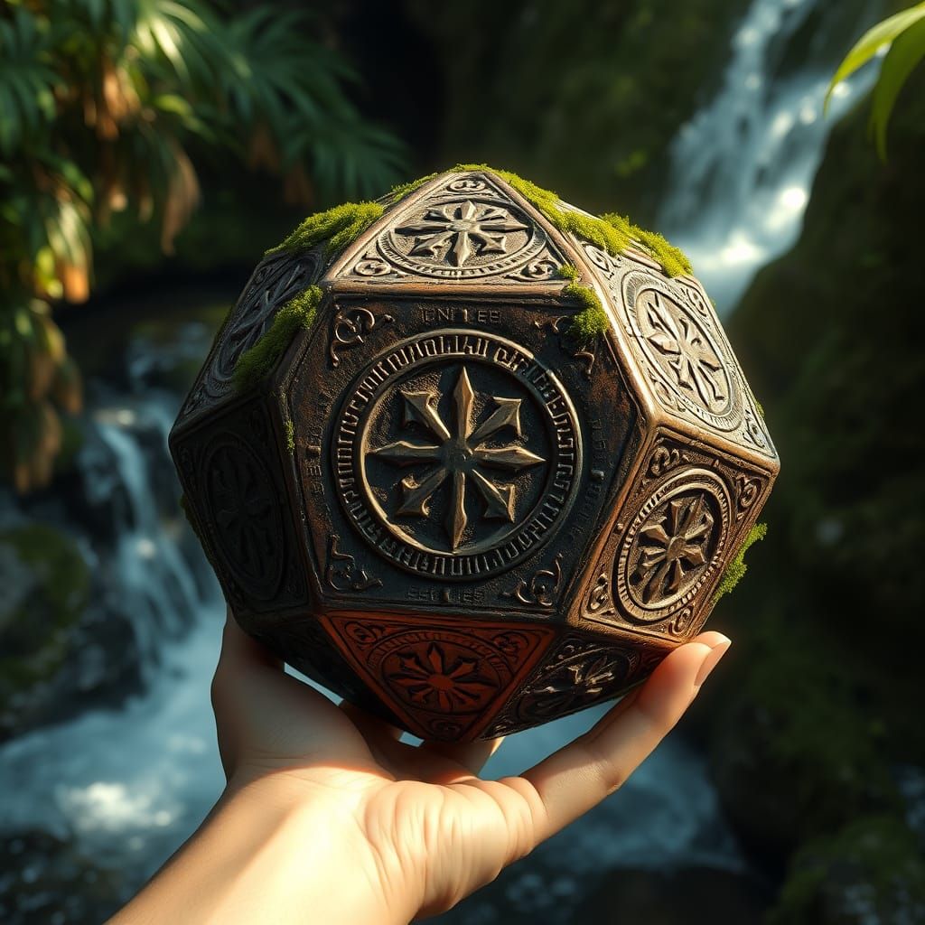 Ancient Bronze Dodecahedron Radiates Light in a Lush Jungle ...