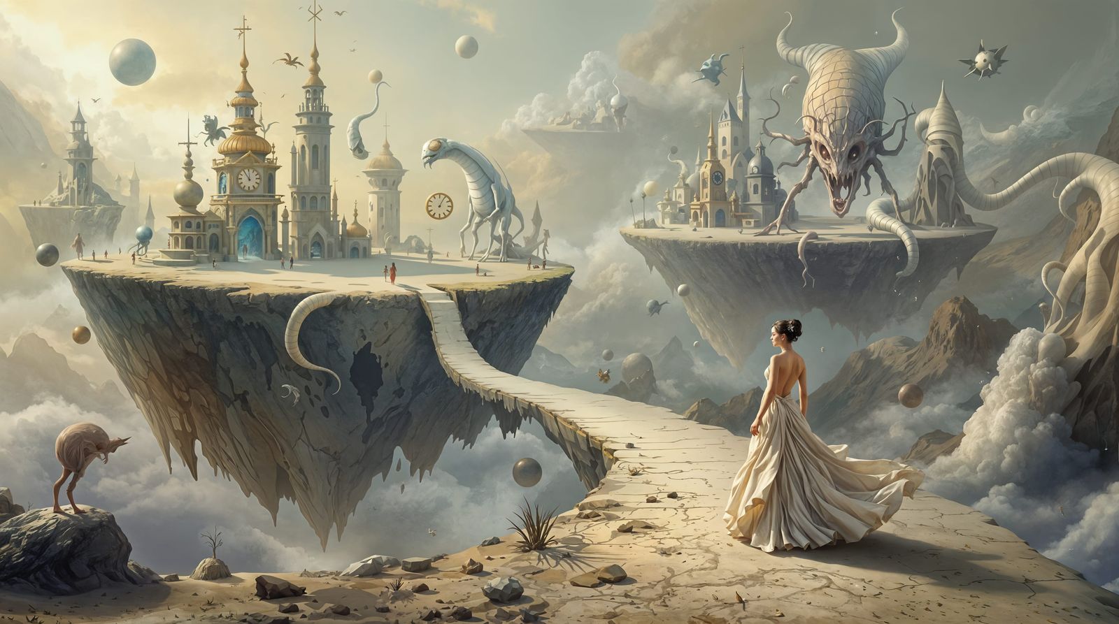 Surreal Dreamscape Goddess in Ethereal, Dreamlike Digital Pa...