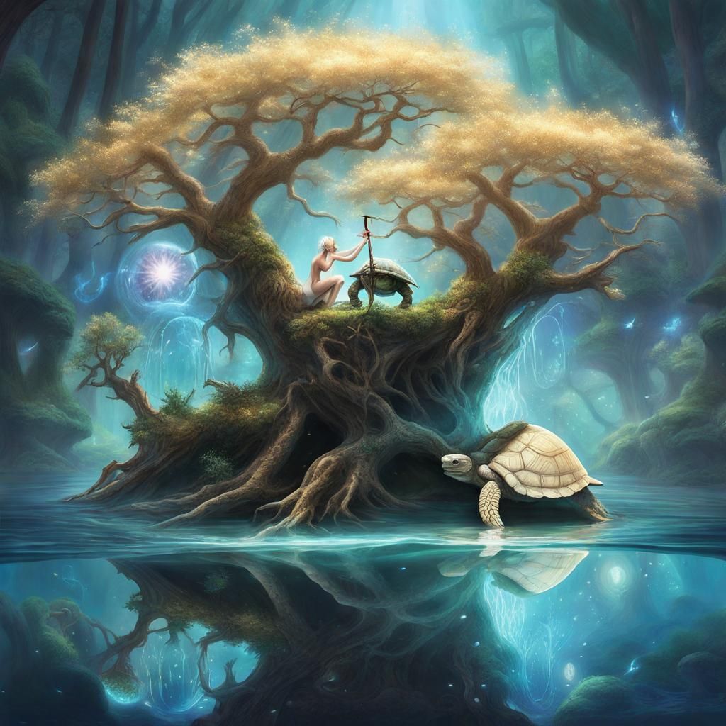 Celestial Light on Albino Dryad Fishing