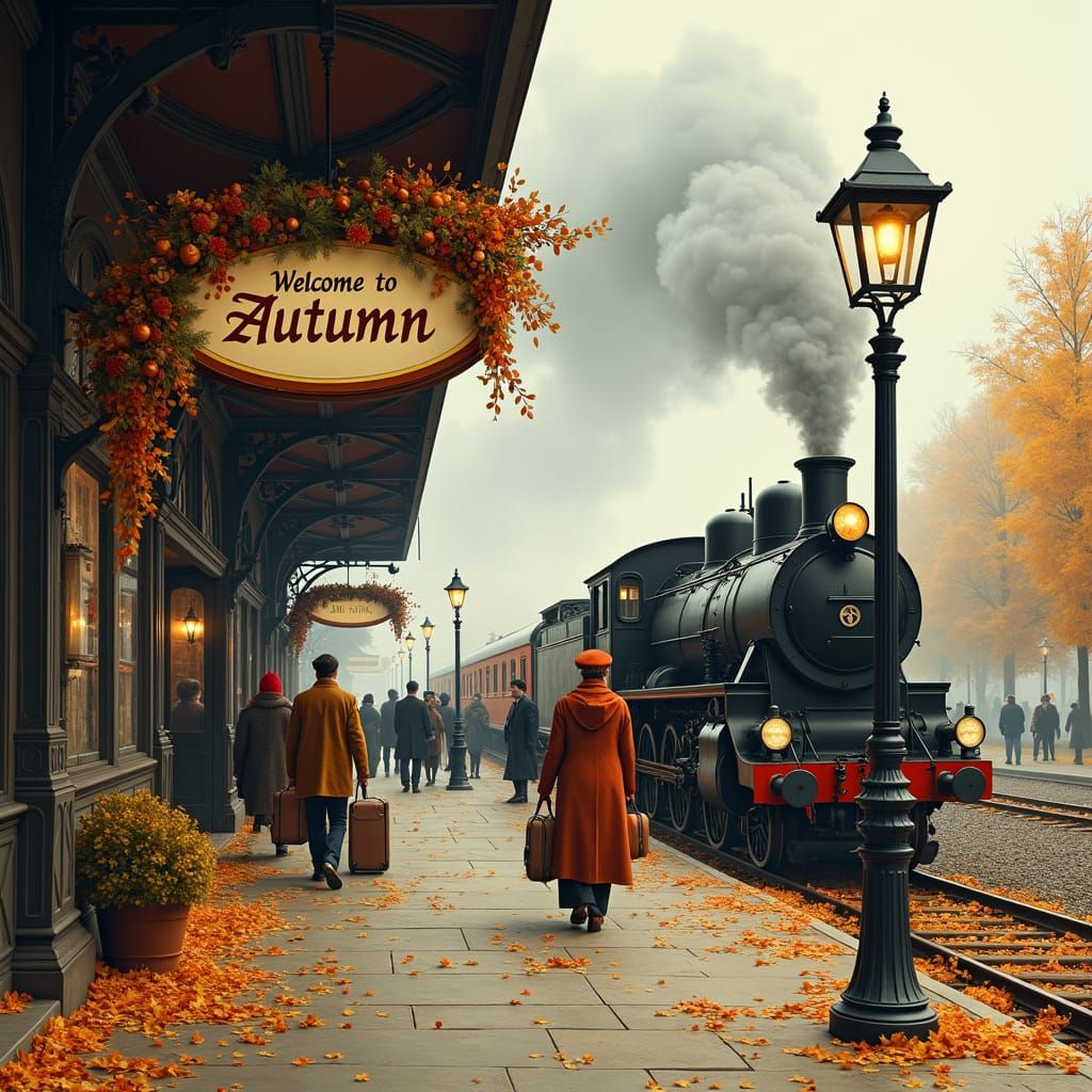 Victorian Train Station Welcomes Autumn