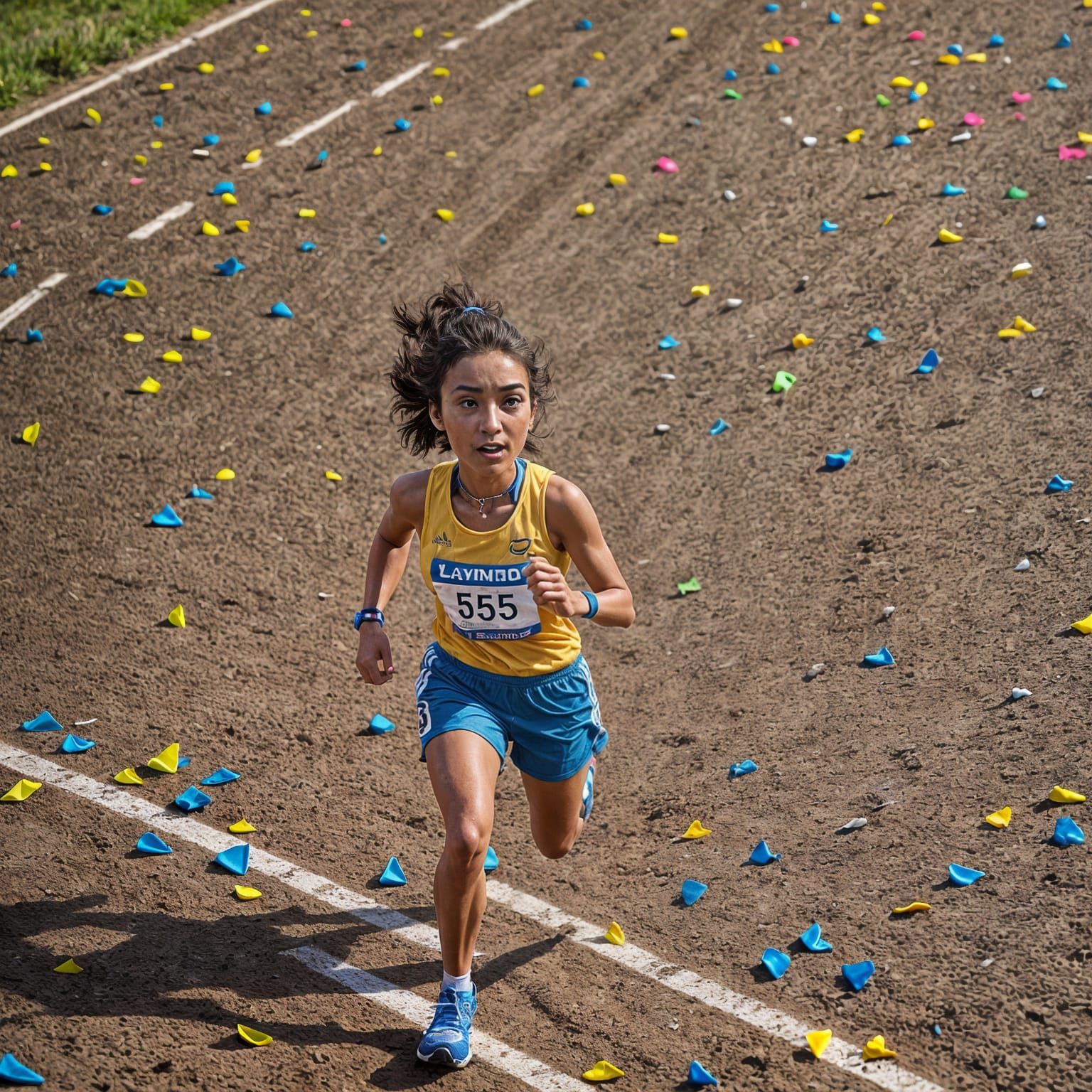 Female Runner Wins Race in Claymation Style