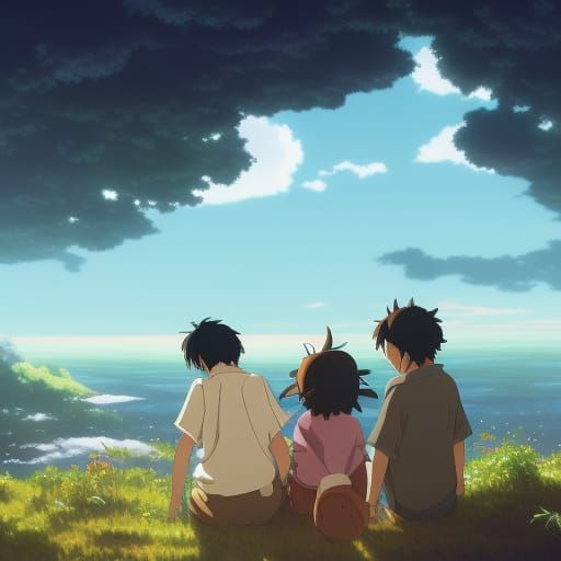 Anime Key Visual in Studio Ghibli Style