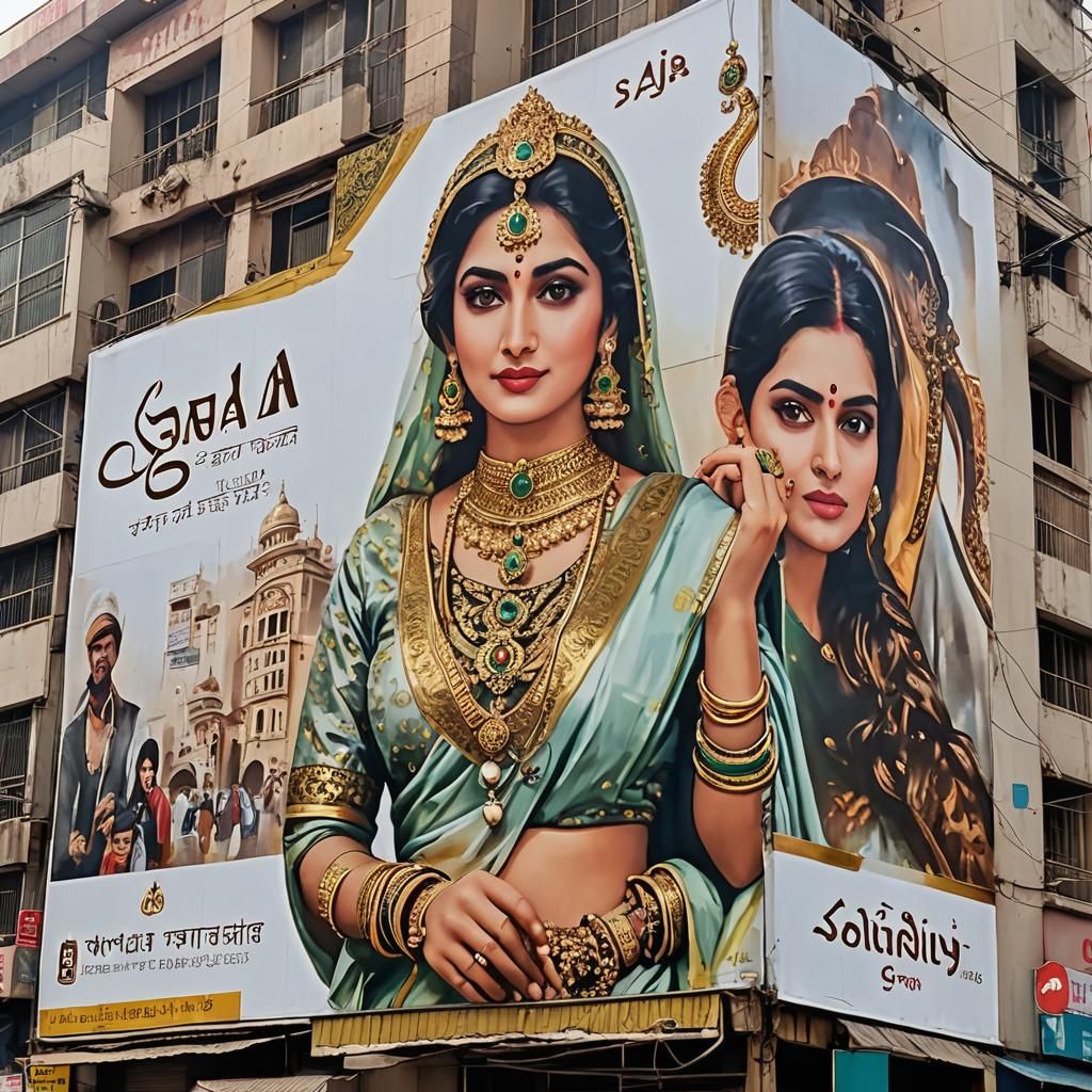 Saaj Jewelry Billboard Advertisement on City Street