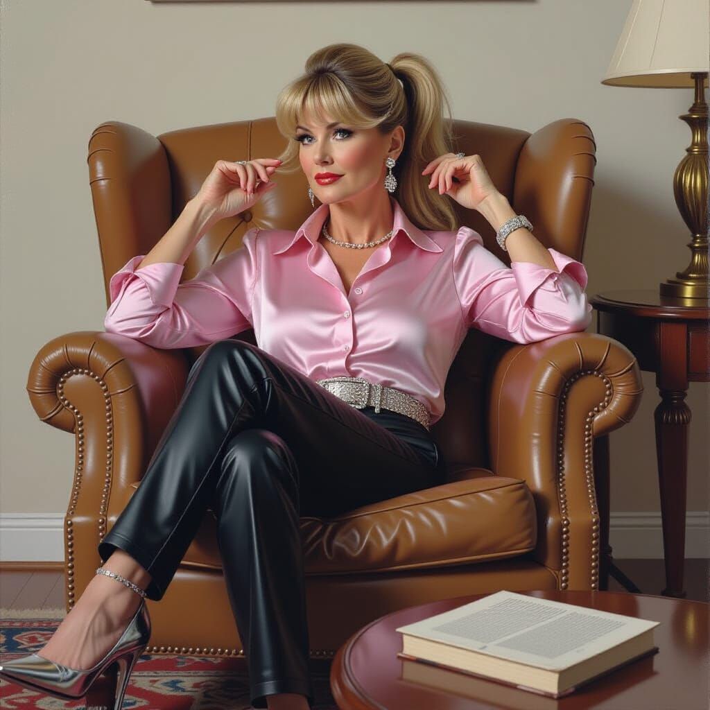 Woman in Armchair: A Photorealistic Portrait