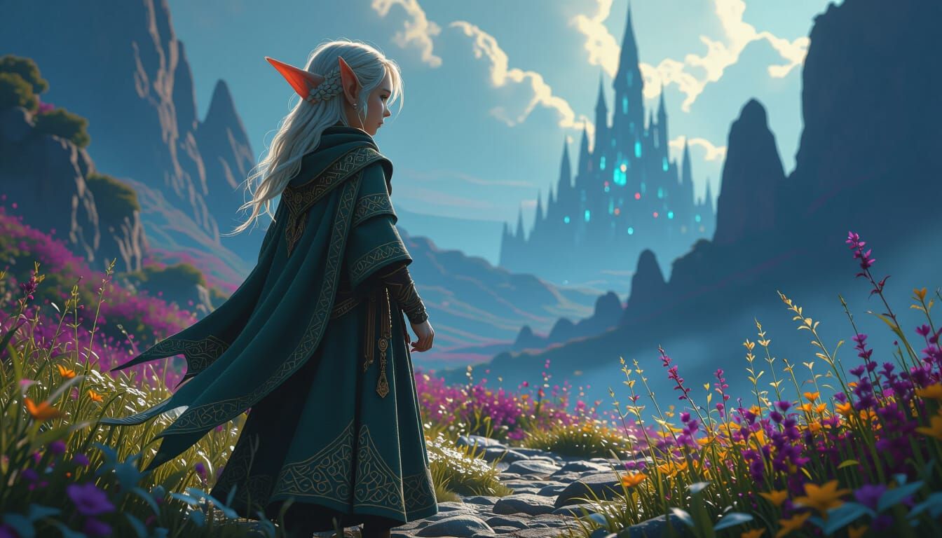Tiny Elf Arrives From Mystical Realm in Vibrant Fantasy Art