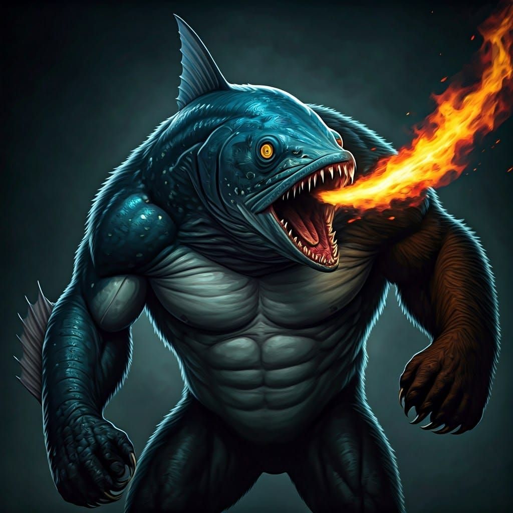 Sinister Gill-man Hybrid Breathing Fire