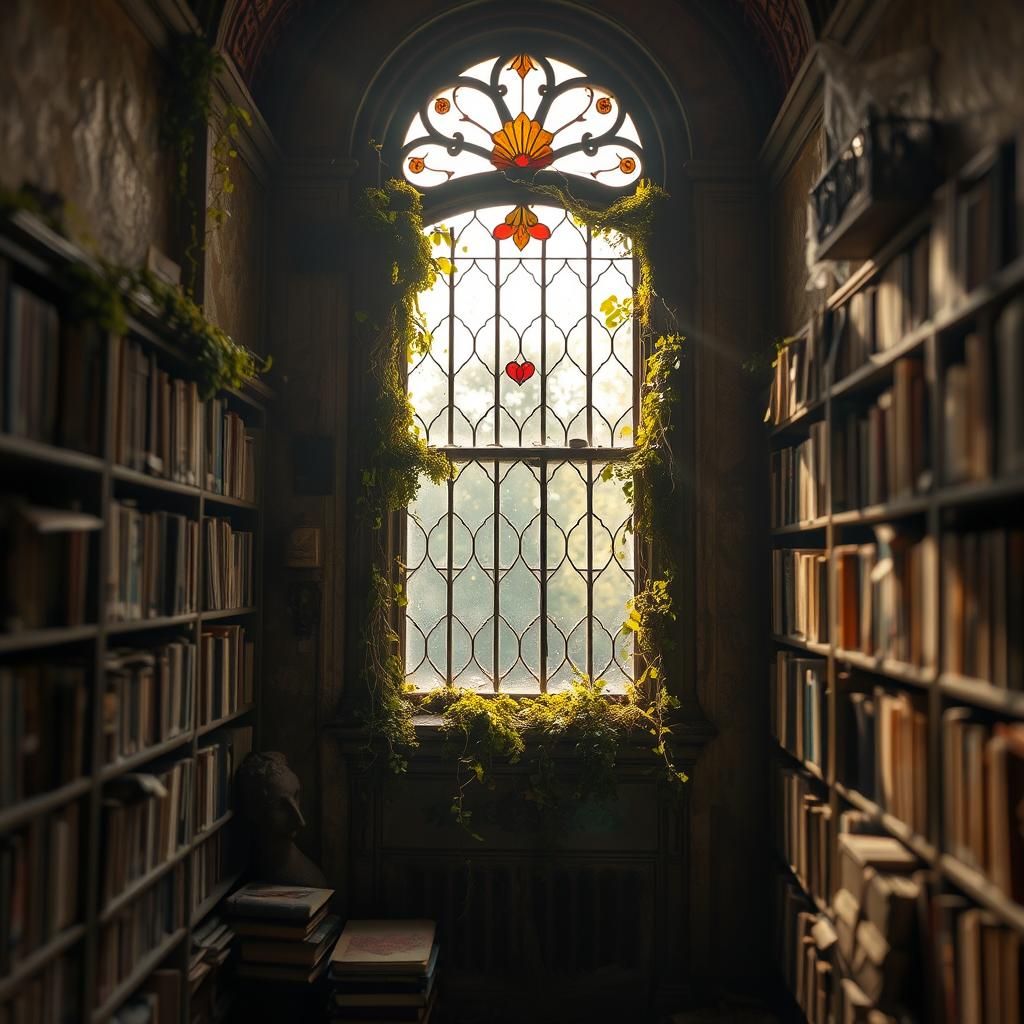 Ethereal Light Through Surreal Art Nouveau Window