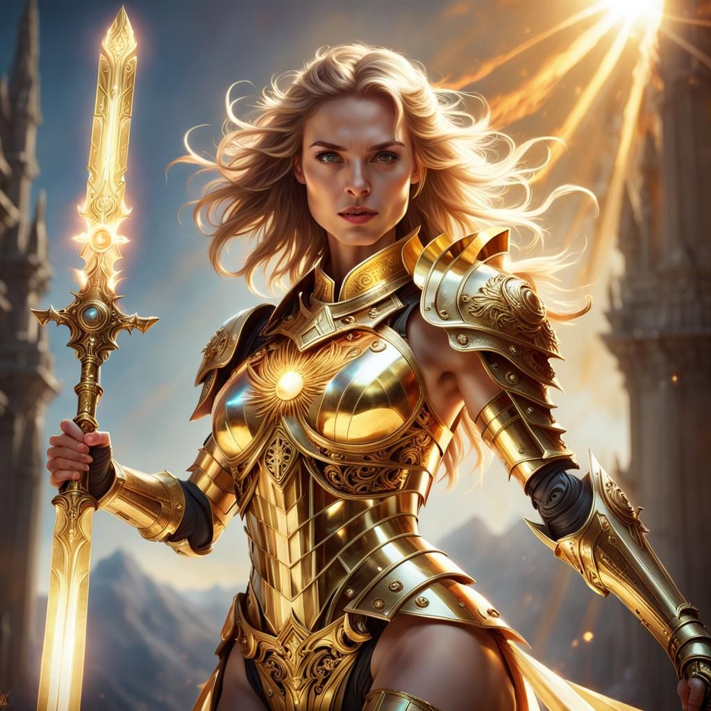 Radiant Sun Paladin in Gold Armor