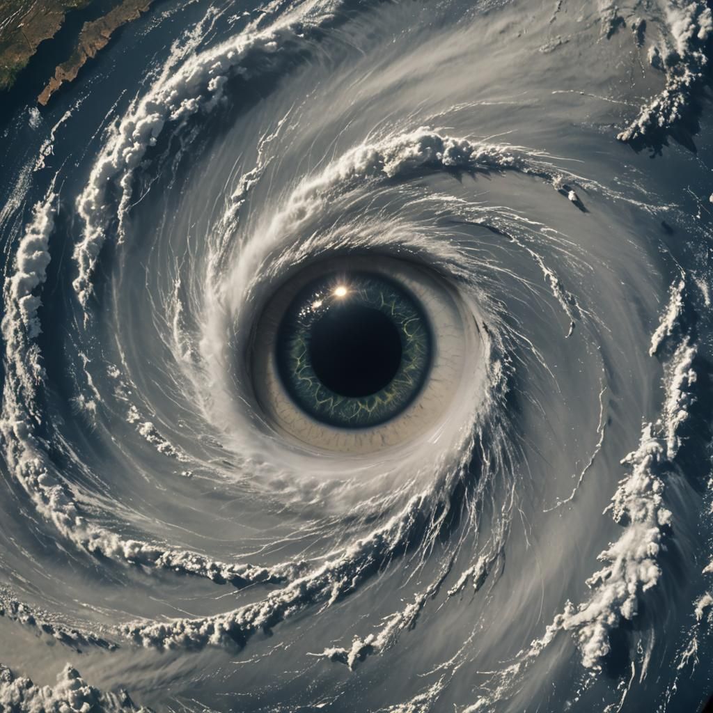 Eye of the Typhoon: Cinematic Space View
