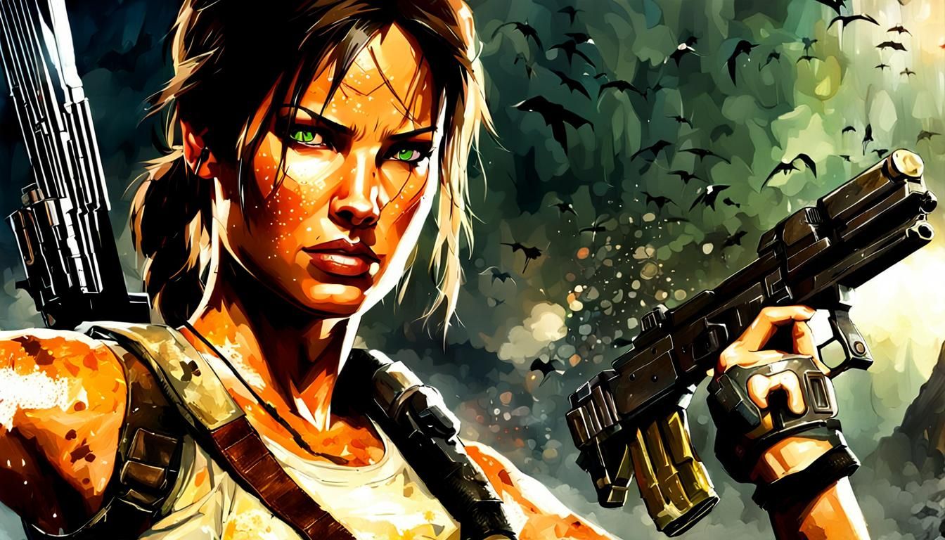 Lara Croft Digital Art Portrait