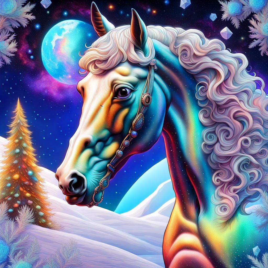 Horse and Snowman: Holographic Cosmic Illustration