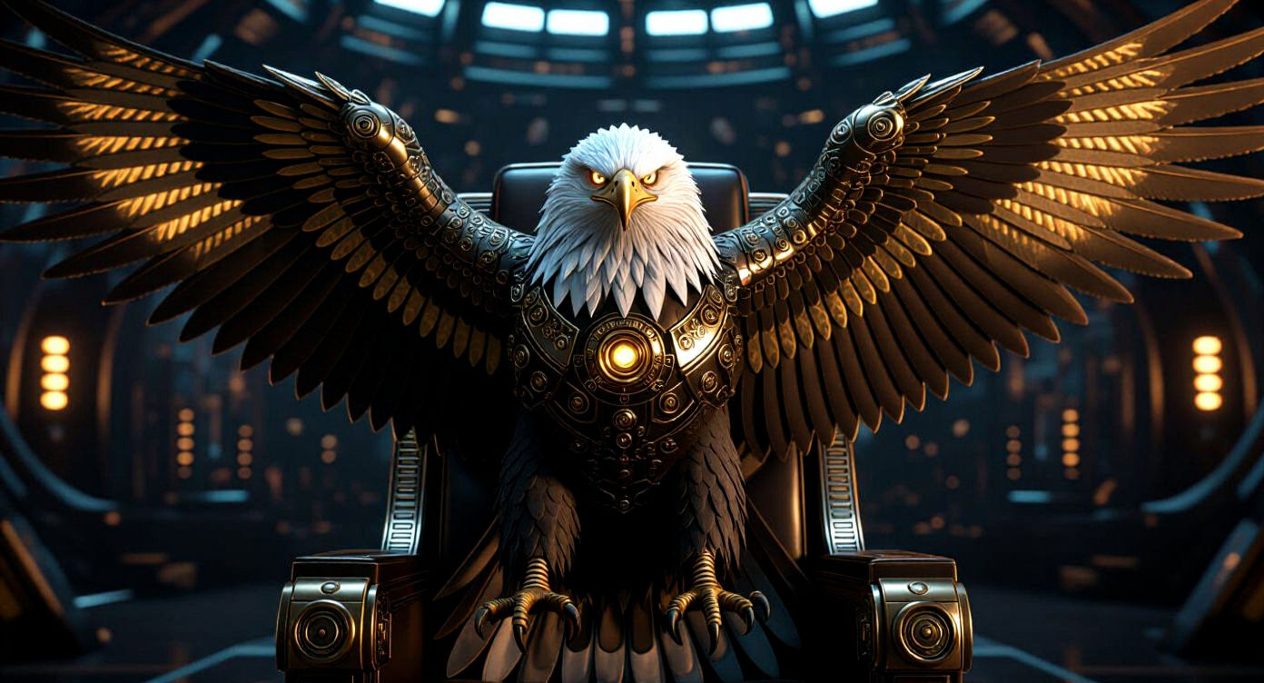 Steampunk Eagle on Starship Command Chair