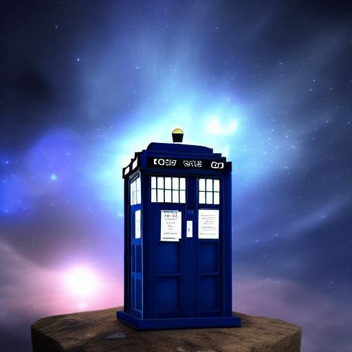 TARDIS Flies Through a Shimmering Galaxy