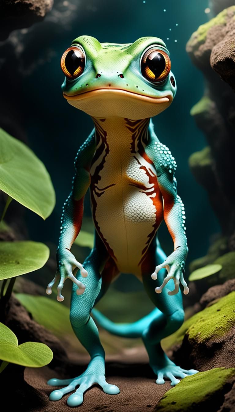 Amphibian Hybrid Creature with Fish-Like Features