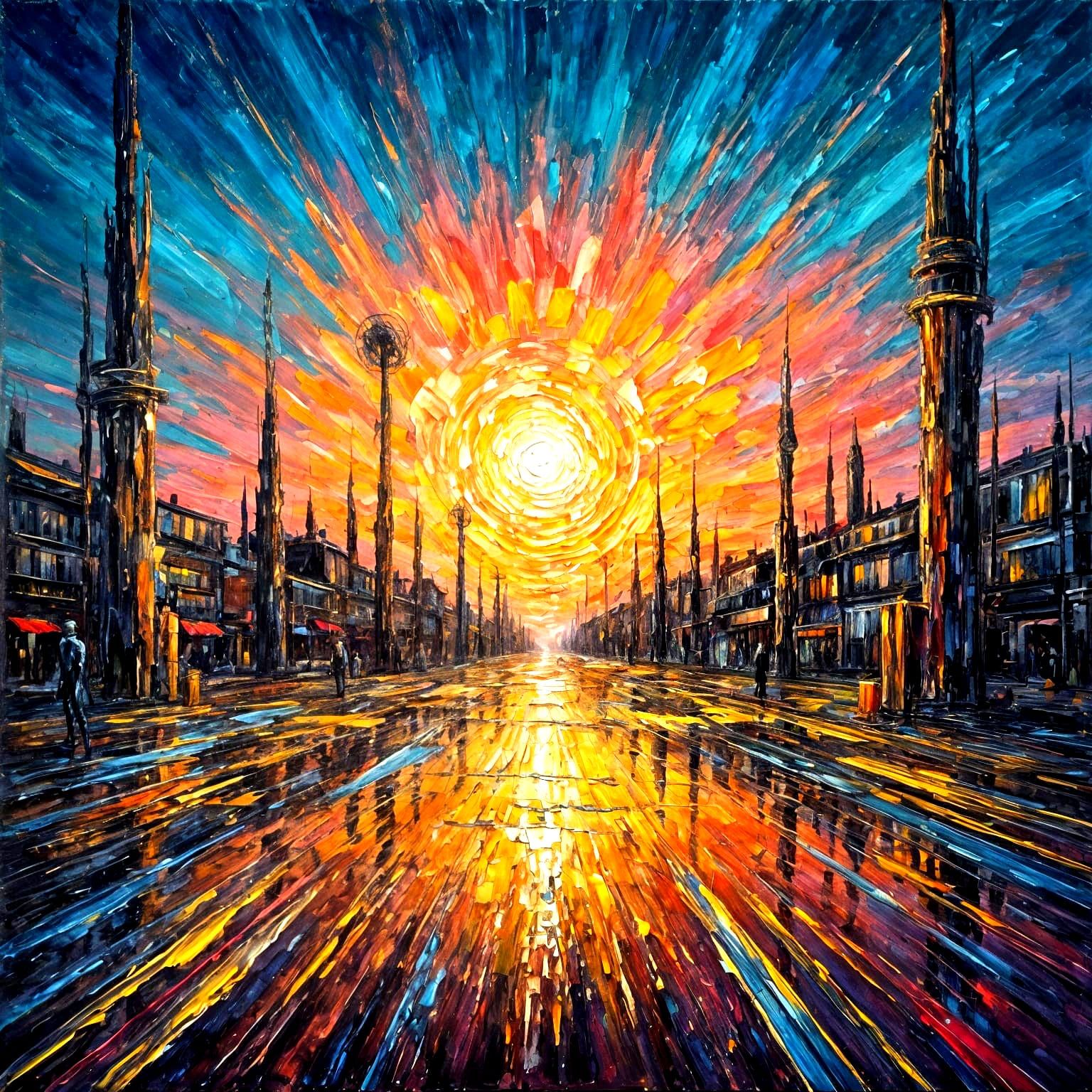 Psychedelic Fractal Landscape Oil Painting