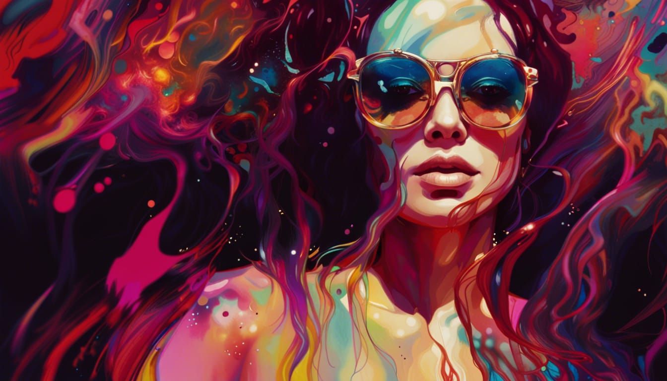 Woman in Inky Liquid: Hyperdetailed Digital Art