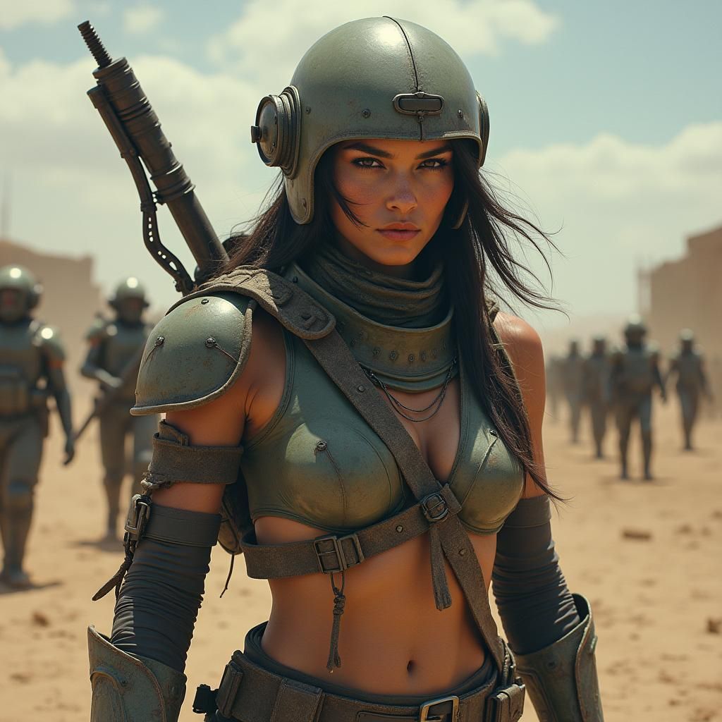 Post-Apocalyptic Warlord with Alien Weapons