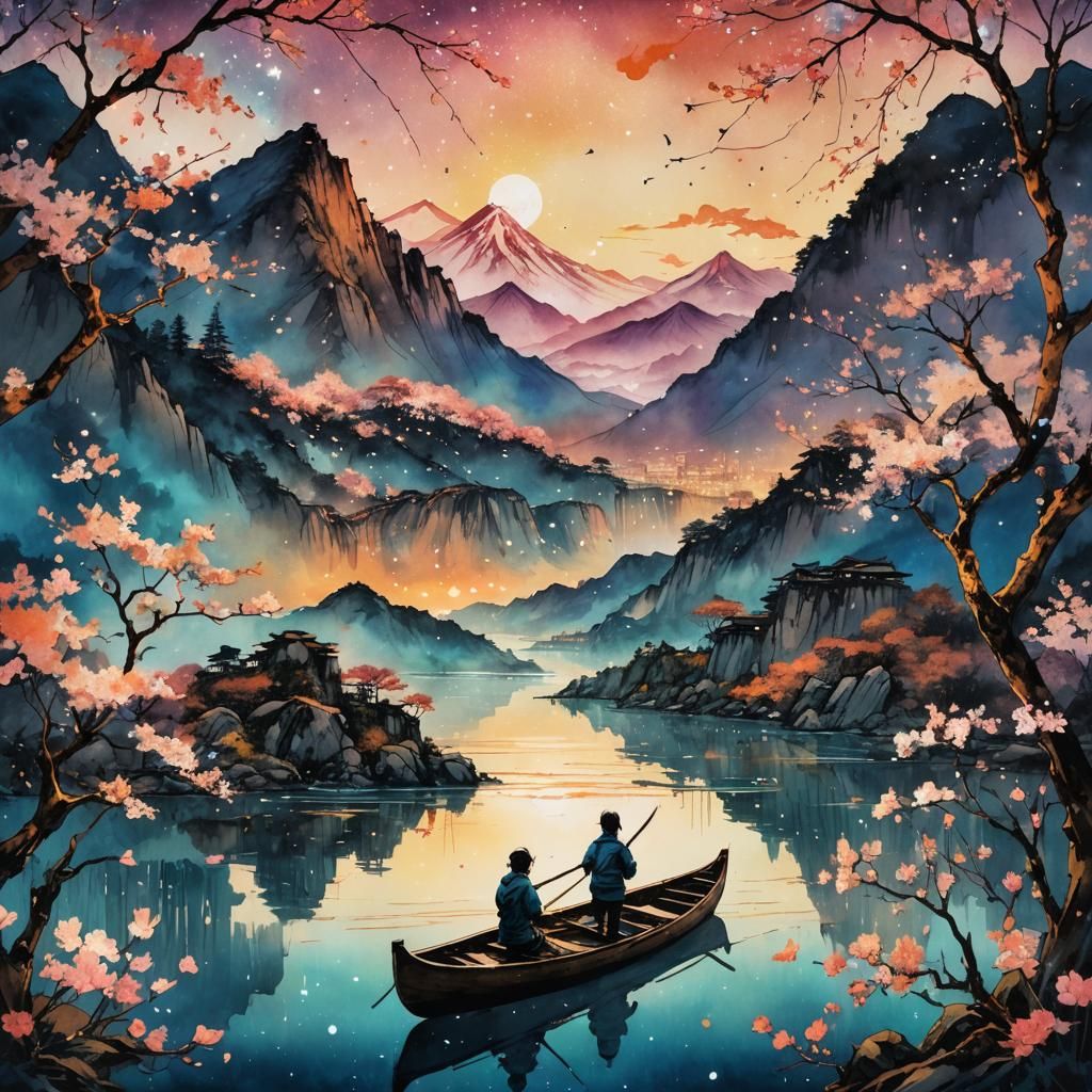 Sakura Key Silhouette in Golden Hour Light