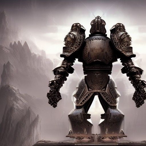 Futuristic Barrier Knight in Digital Matte Painting