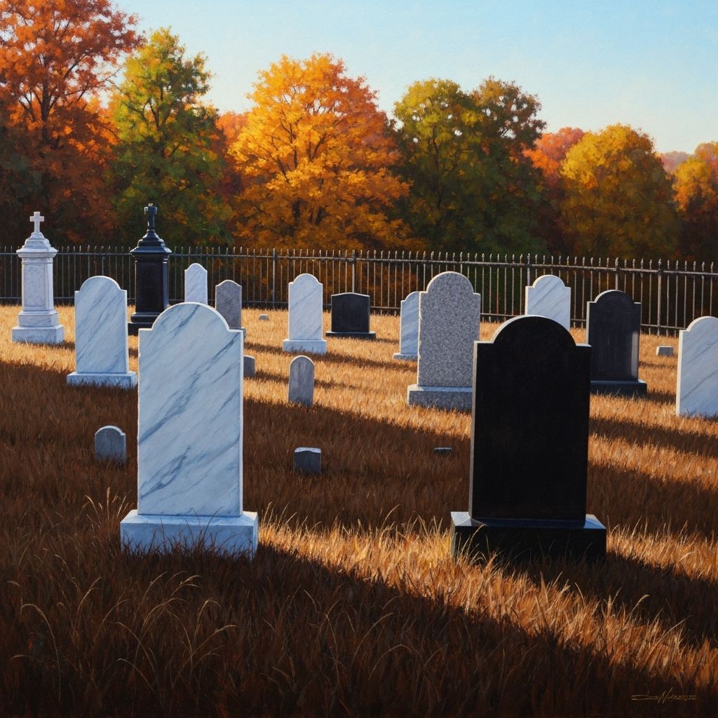 Autumn Cemetery Oil Painting in James Gurney Style