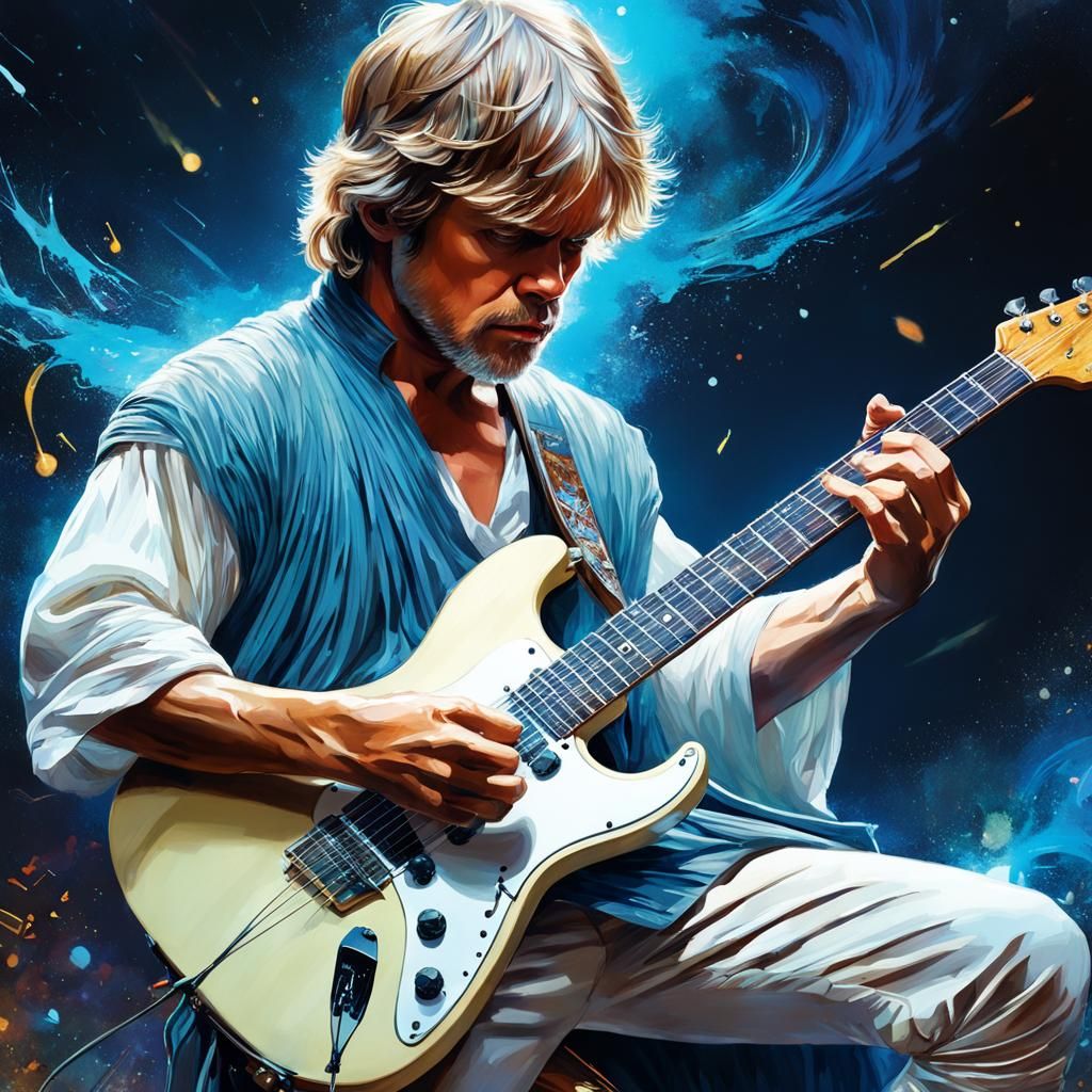 Electric Guitar Portrait in Illustrative Style