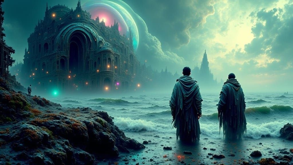 Sea People Afraid of the Deep: Eerie Coastal Scene