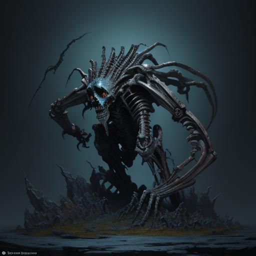 Contorted Humanoid Figure in Dark Fantasy Style