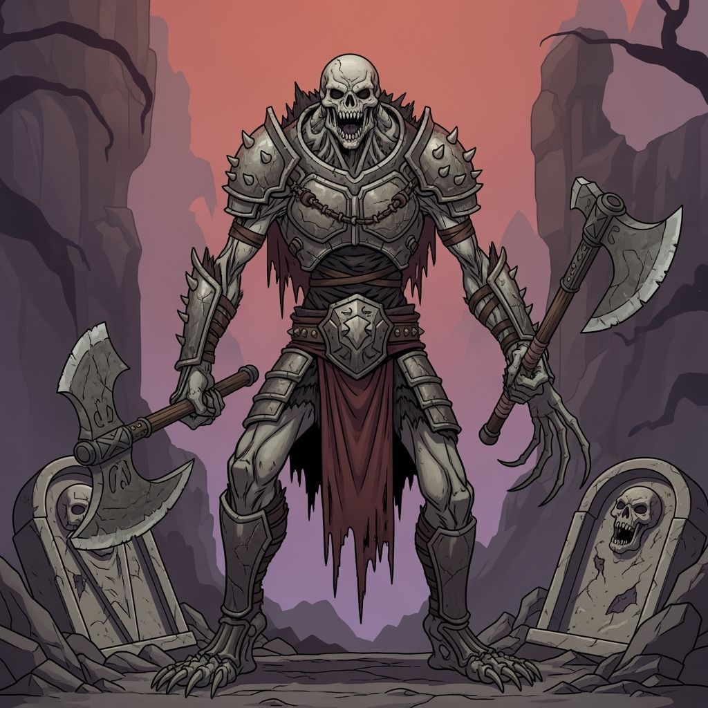 Towering Warwraith Wielding Stone Axes in Ancient Tombs