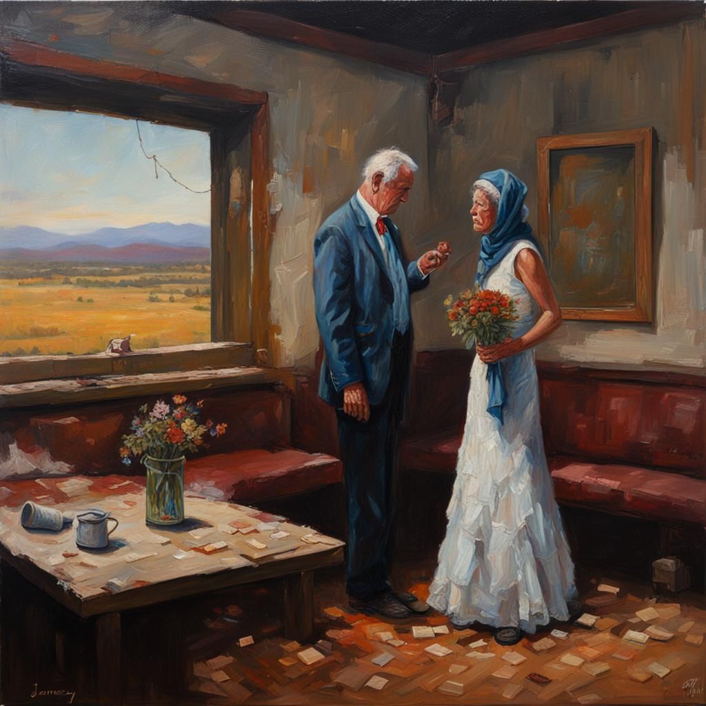 Failed Marriage in Oil Painting Style