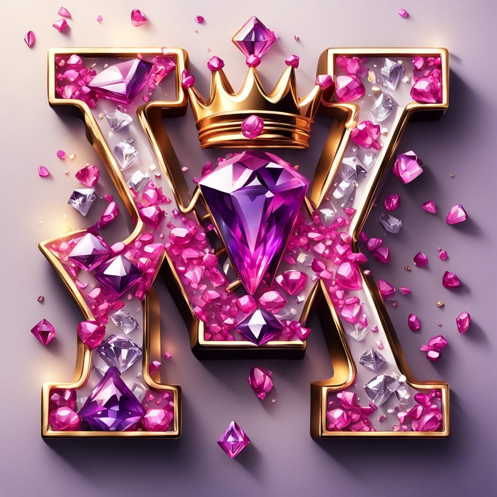 Glamorous 3D Splash Art with Diamond Text