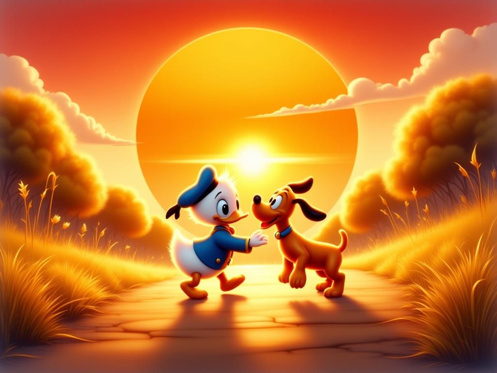 Donald Duck and Pluto's Golden Hour, Disney Style