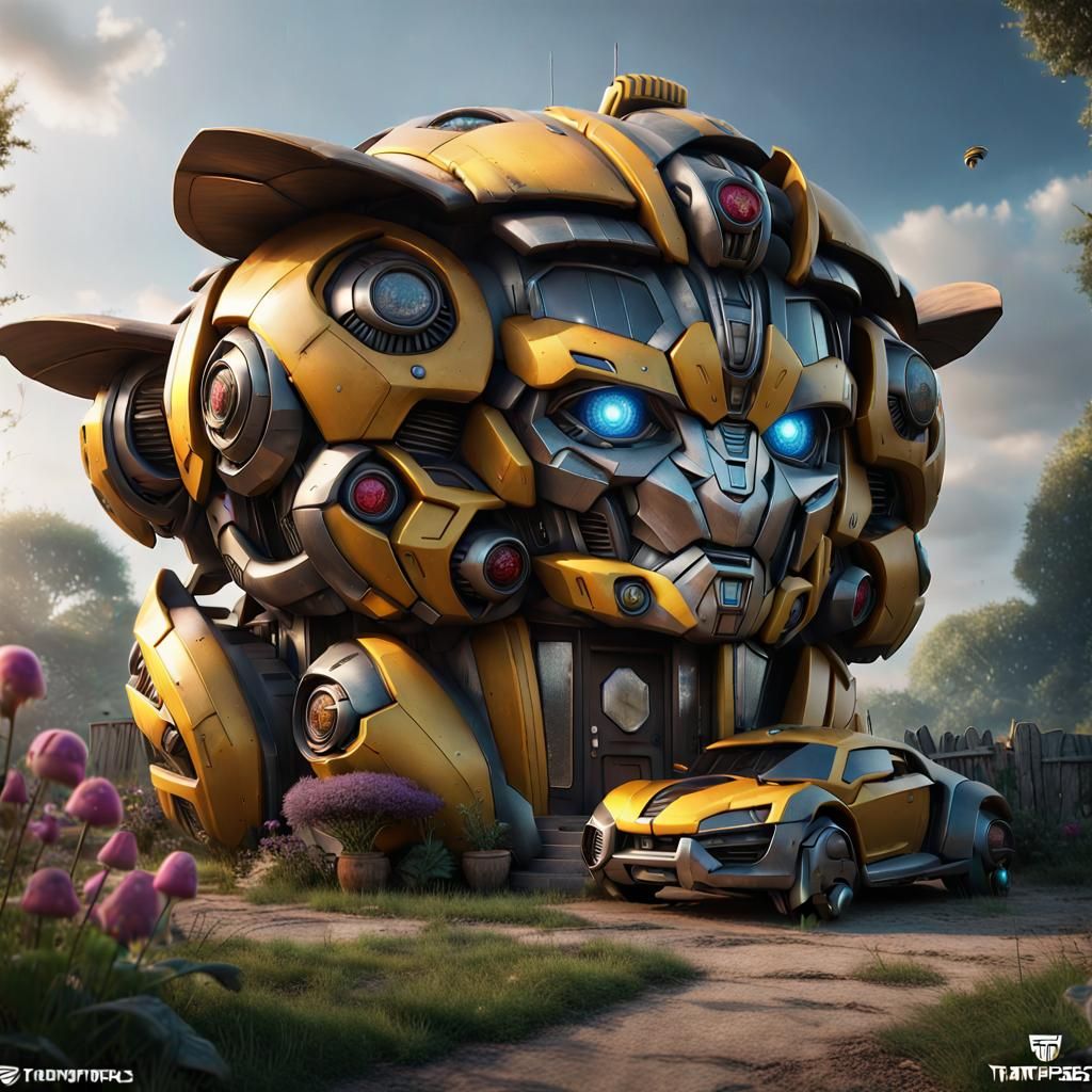Bumblebee Transformer's Mushroom House in HDR