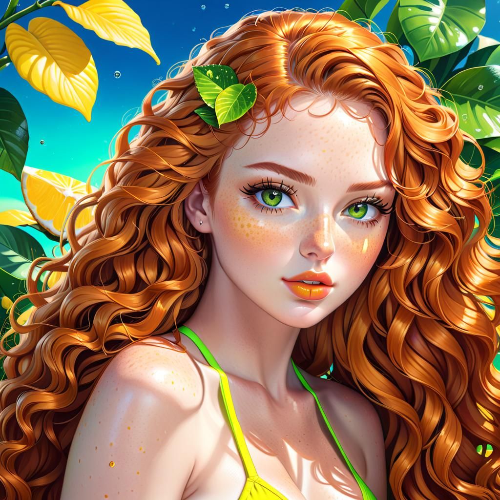 Hyperrealistic Photo of Five Ginger Instagram Models