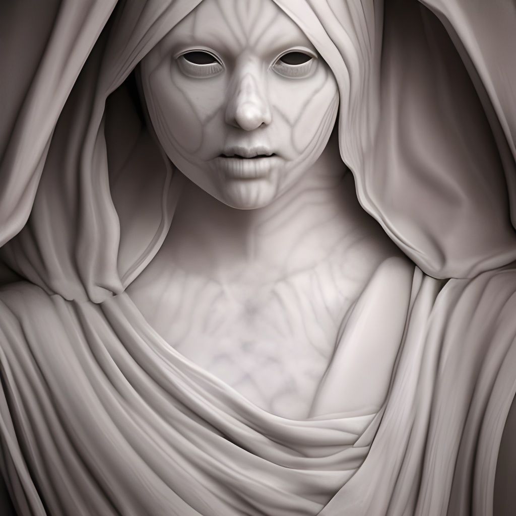Veiled crypt statue