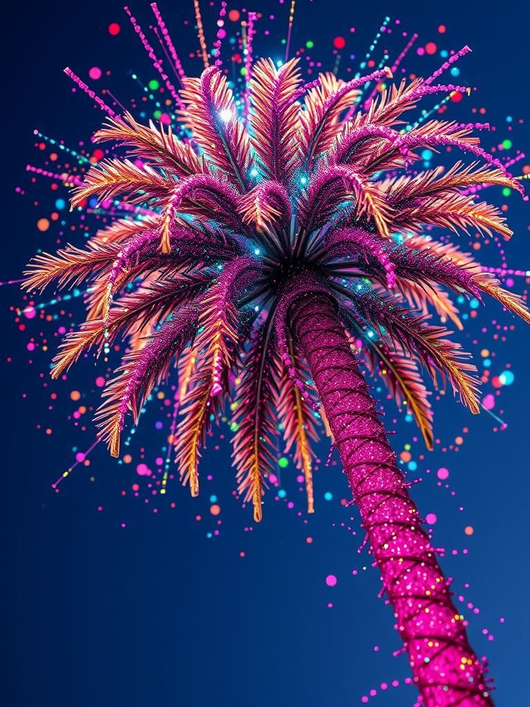 Glitter Palm Tree with Mesmerizing Background