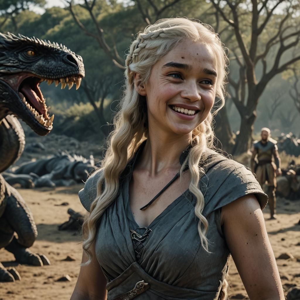 Cinematic Portrait of a Smiling Woman on Film